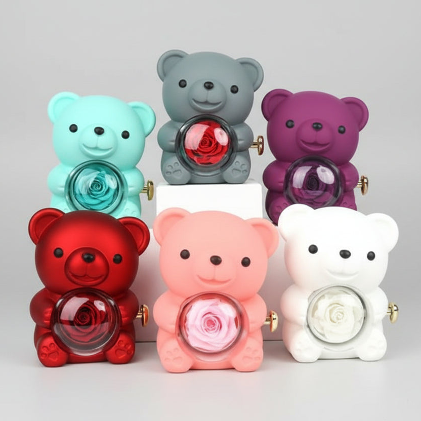 Rose Bear with Hidden (Heart Necklace)